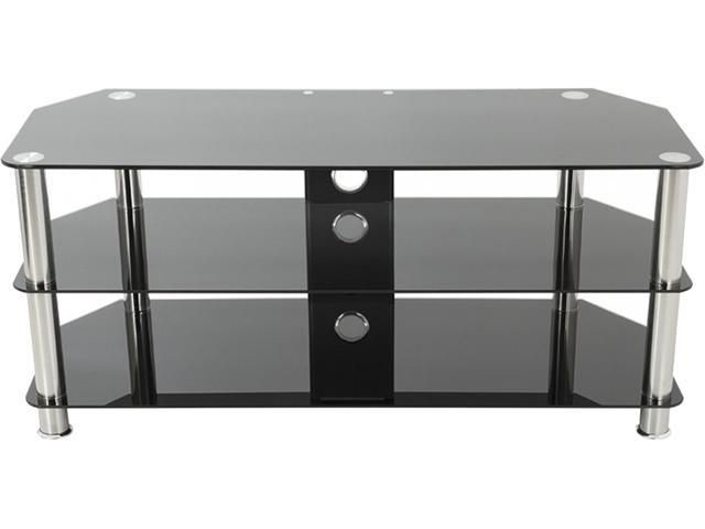 Avf Sdc1000cm A Up To 50" Chrome Effect / Black Glass Intended For Avf Group Classic Corner Glass Tv Stands (Photo 5 of 15)