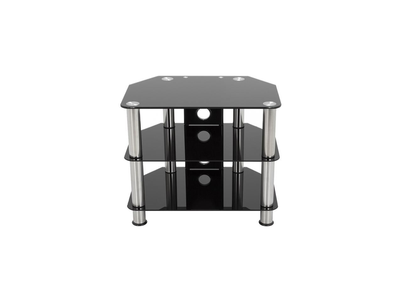 Avf Sdc600cm A Up To 32" Chrome Effect / Black Glass Within Claudia Brass Effect Wide Tv Stands (View 15 of 15)