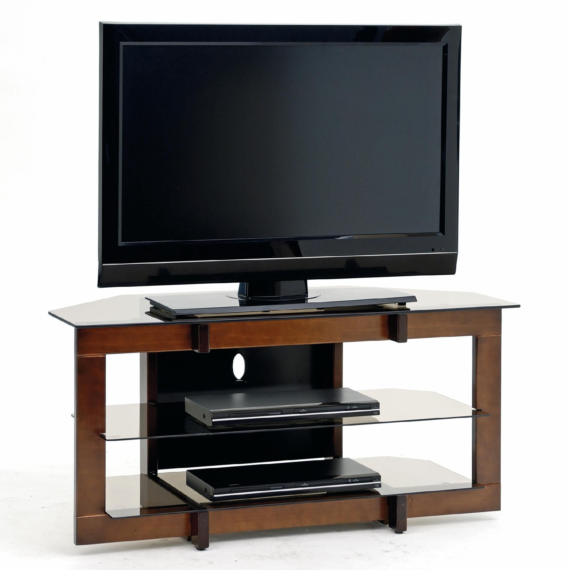 Featured Photo of 15 The Best Contemporary Black Tv Stands Corner Glass Shelf