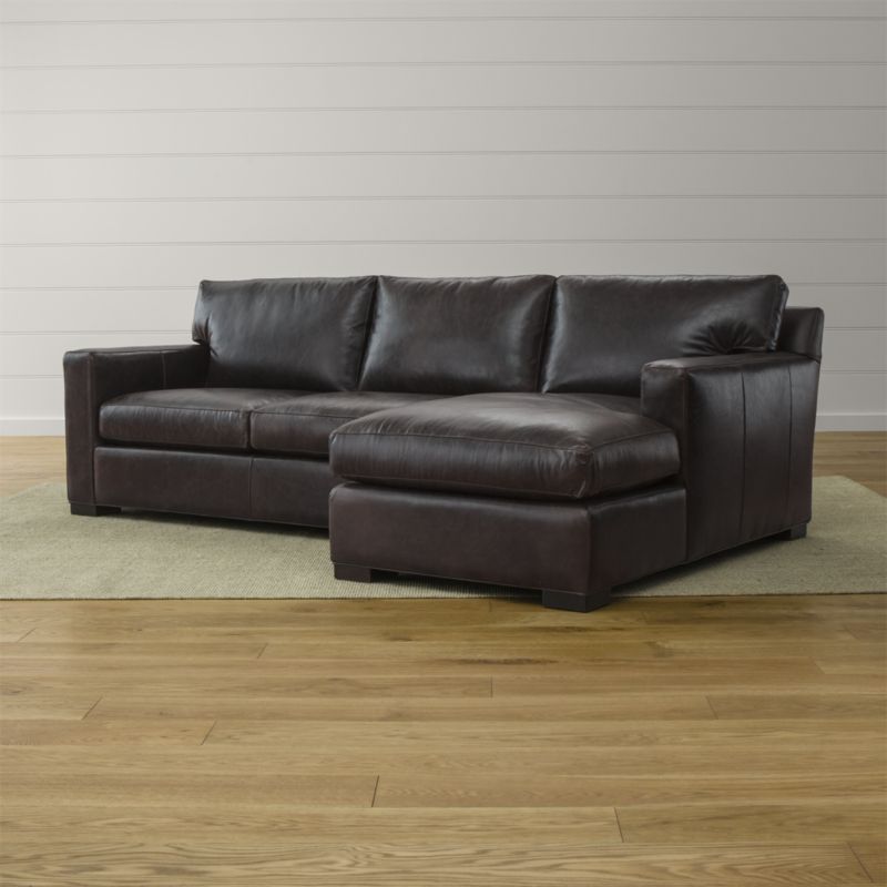 Axis Ii Leather 2 Piece Sectional + Reviews | Crate And With Regard To 2pc Burland Contemporary Sectional Sofas Charcoal (View 3 of 15)