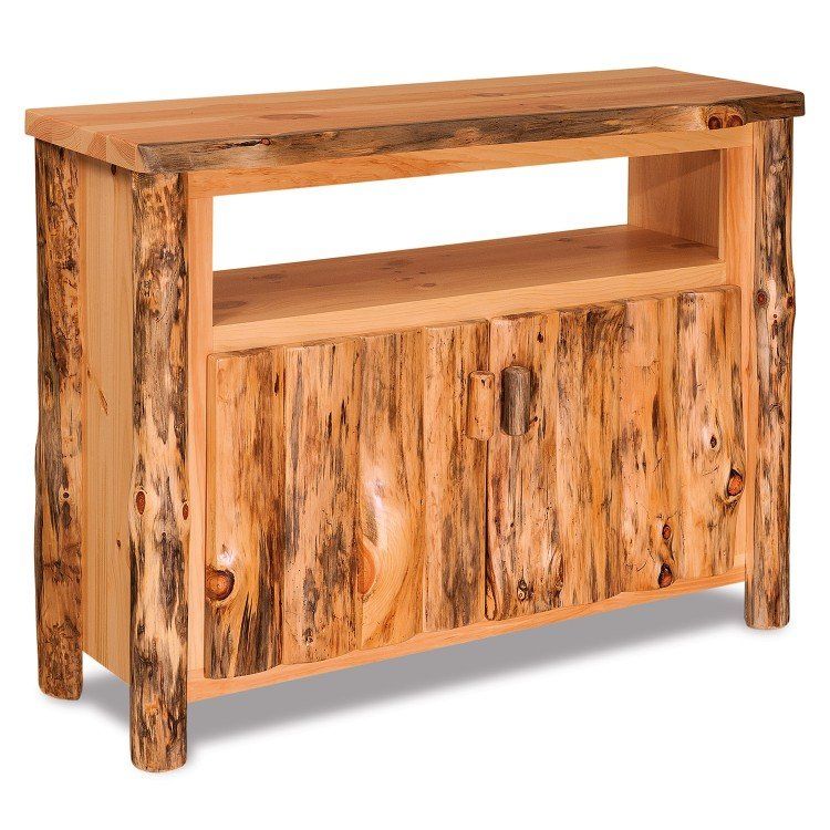 Backwoods Rustic Pine Log Tv Stand Inside Rustic Pine Tv Cabinets (View 5 of 15)
