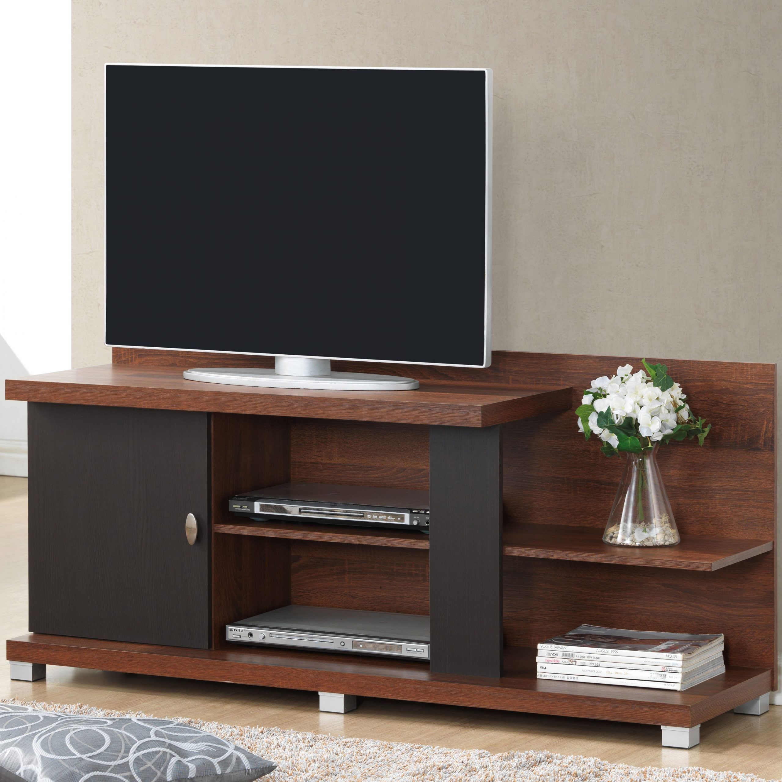 Baxton Studio Bella Two Tone Tv Stand In Espresso And Within Bella Tv Stands (Photo 1 of 15)