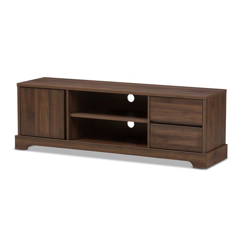Baxton Studio Burnwood Modern And Contemporary Walnut Pertaining To Modern Wood Tv Stands (View 12 of 15)
