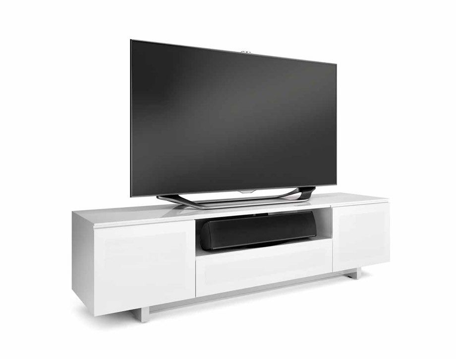 Bdi Nora 8239 S Gloss White Slim Tv Cabinet – Bdi With Slimline Tv Stands (View 4 of 15)