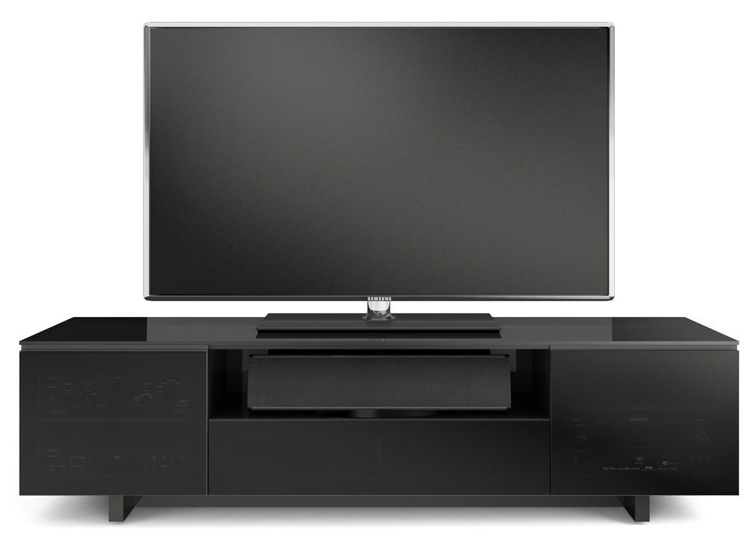 Bdi Nora Slim Black Gloss Tv Cabinet With Slimline Tv Units (View 15 of 15)