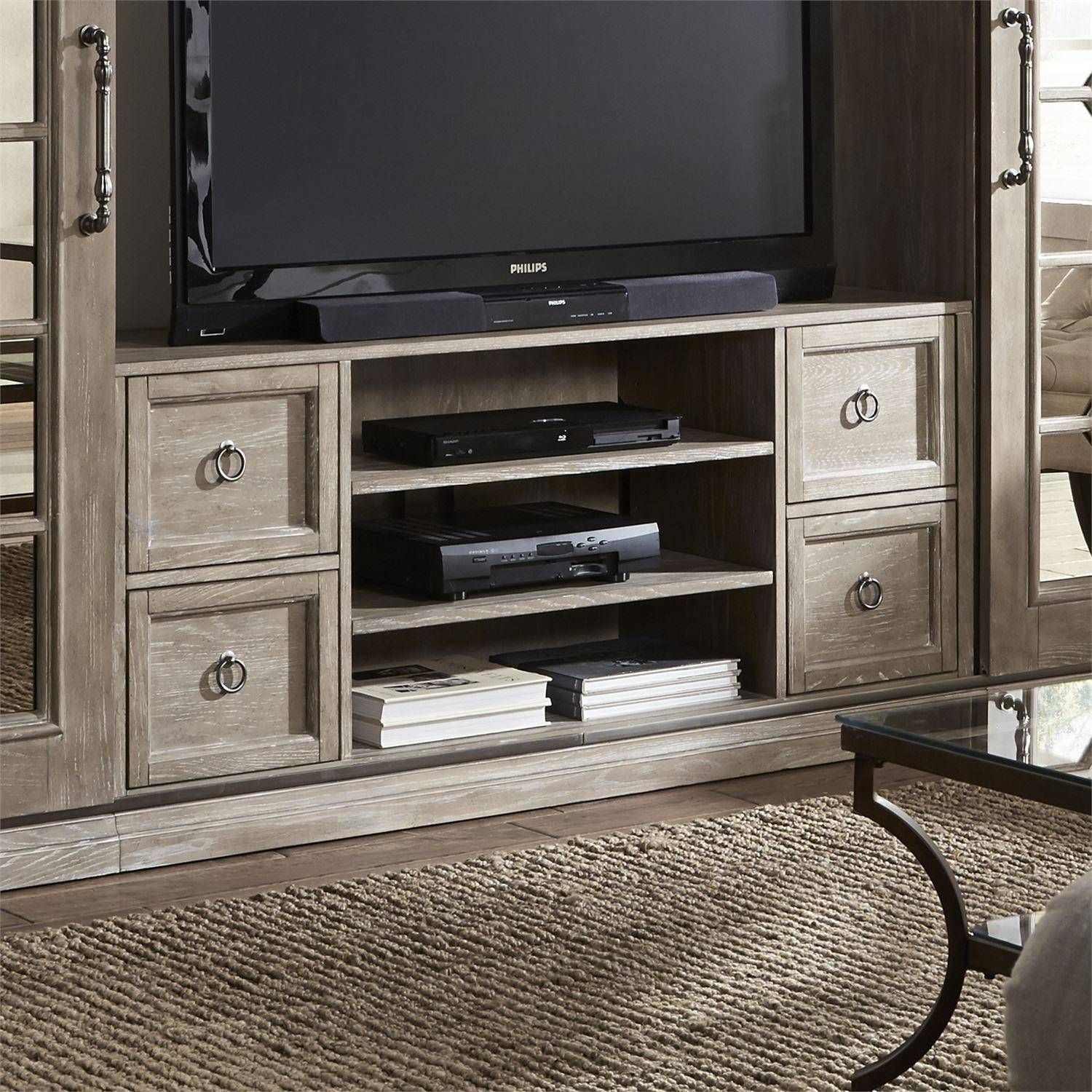 Beige Wood Tv Stand Mirrored Reflections (874 Entw Throughout Mirrored Tv Cabinets Furniture (View 1 of 15)