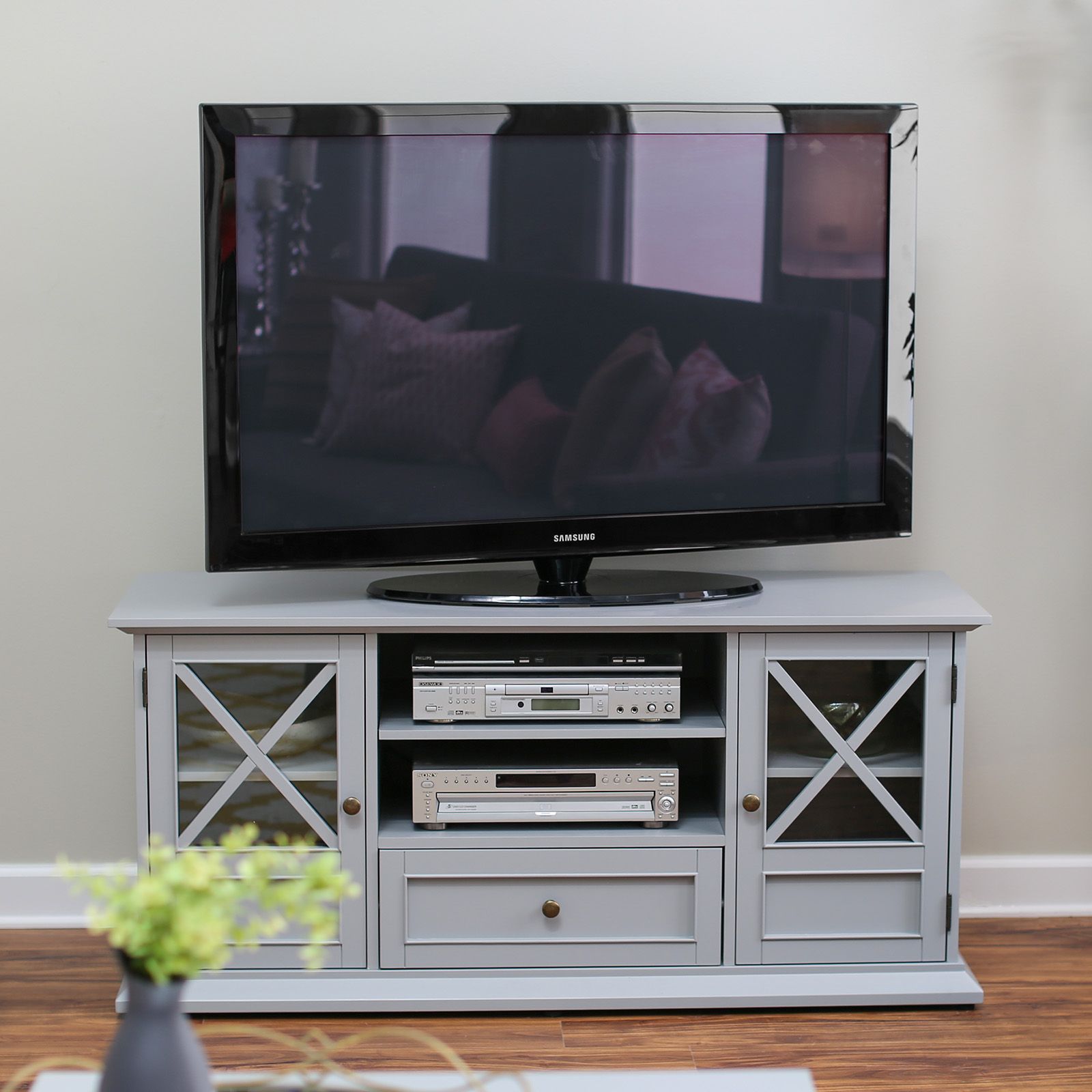 Belham Living Hampton Tv Stand – Gray – Tv Stands At Hayneedle Intended For Big Lots Tv Stands (View 9 of 15)