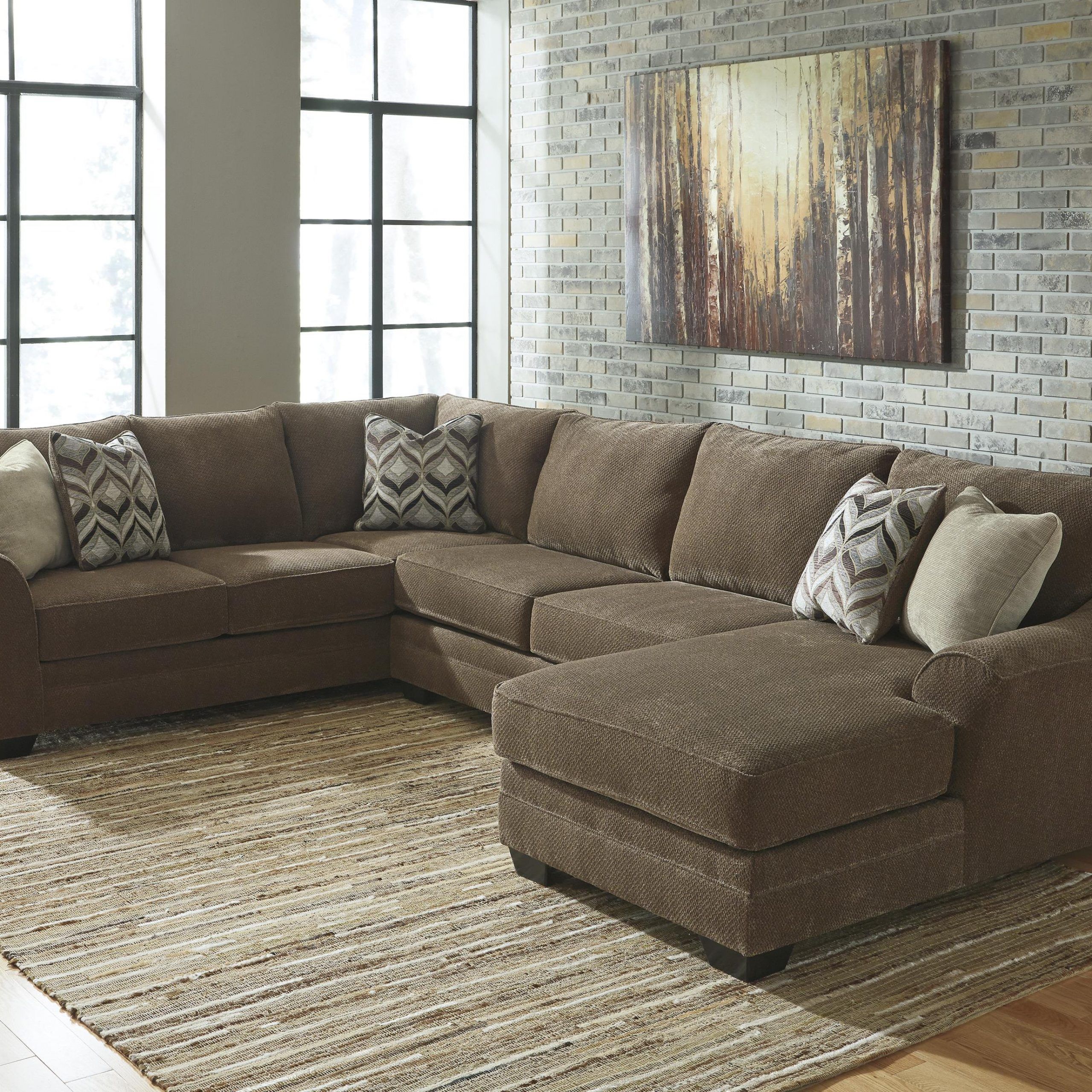 Benchcraft Justyna Contemporary 3 Piece Sectional With Pertaining To 3pc Polyfiber Sectional Sofas (View 3 of 15)