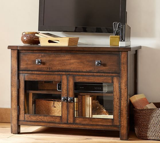 Benchwright Tv Stand, Small | Pottery Barn Inside Farmhouse Tv Stands For 75" Flat Screen With Console Table Storage Cabinet (View 13 of 15)