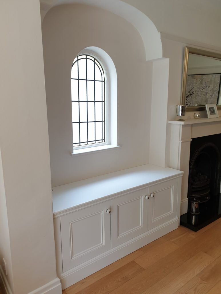 Bespoke Alcove Tv Cabinet In A Spray Painted Finish With Pertaining To Bespoke Tv Cabinet (View 9 of 15)