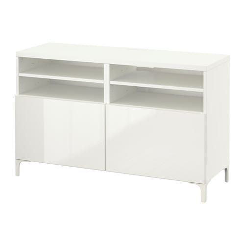 Bestå Tv Unit With Doors – White/selsviken High Gloss In Ikea White Gloss Tv Units (View 13 of 15)