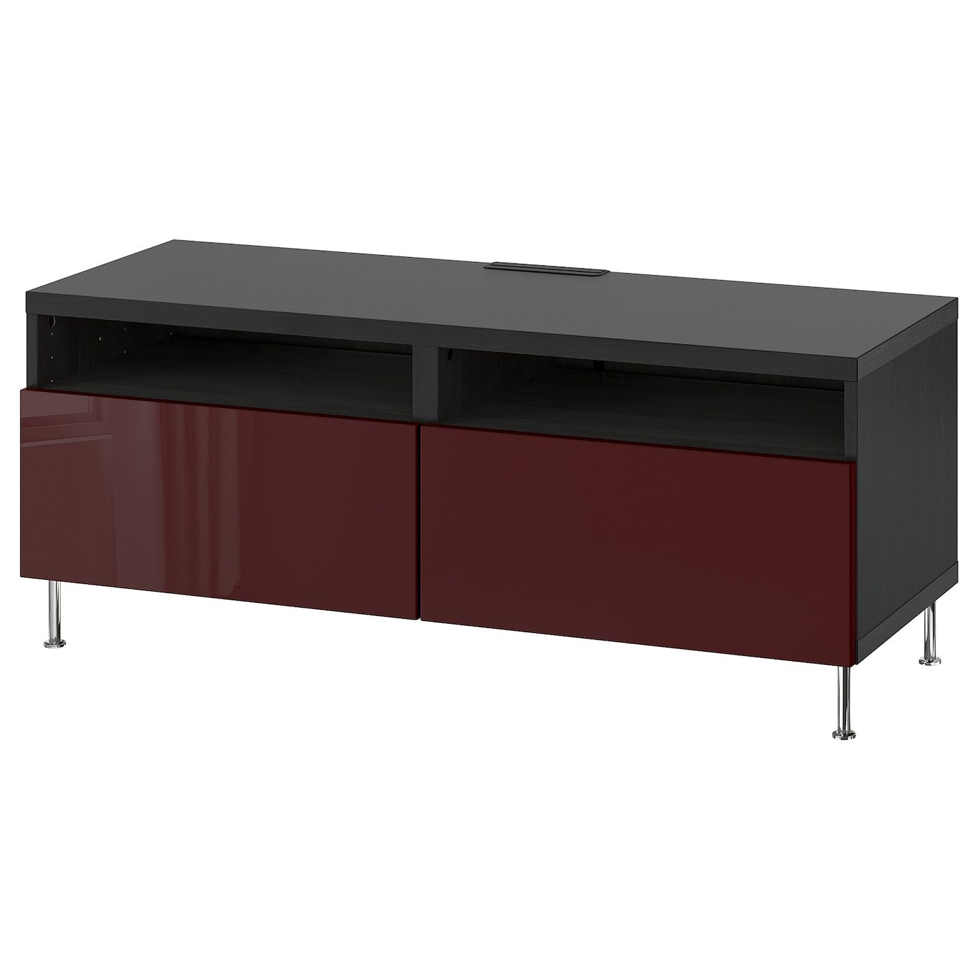 Bestå Tv Unit With Drawers, Black Brown Selsviken/stallarp With Regard To Red Gloss Tv Unit (Photo 2 of 15)