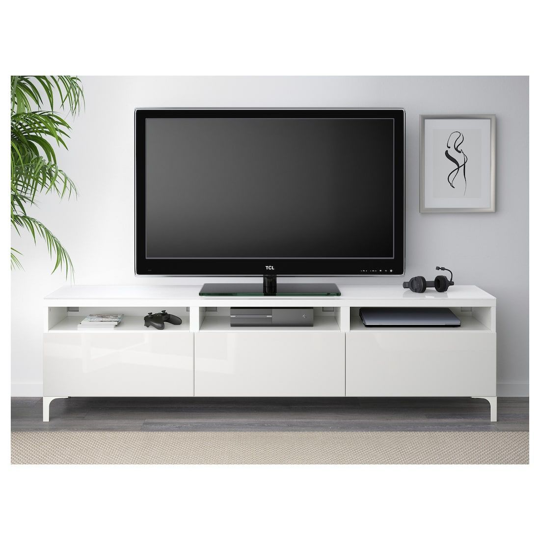 Featured Photo of 2024 Popular Gloss White Tv Unit with Drawers