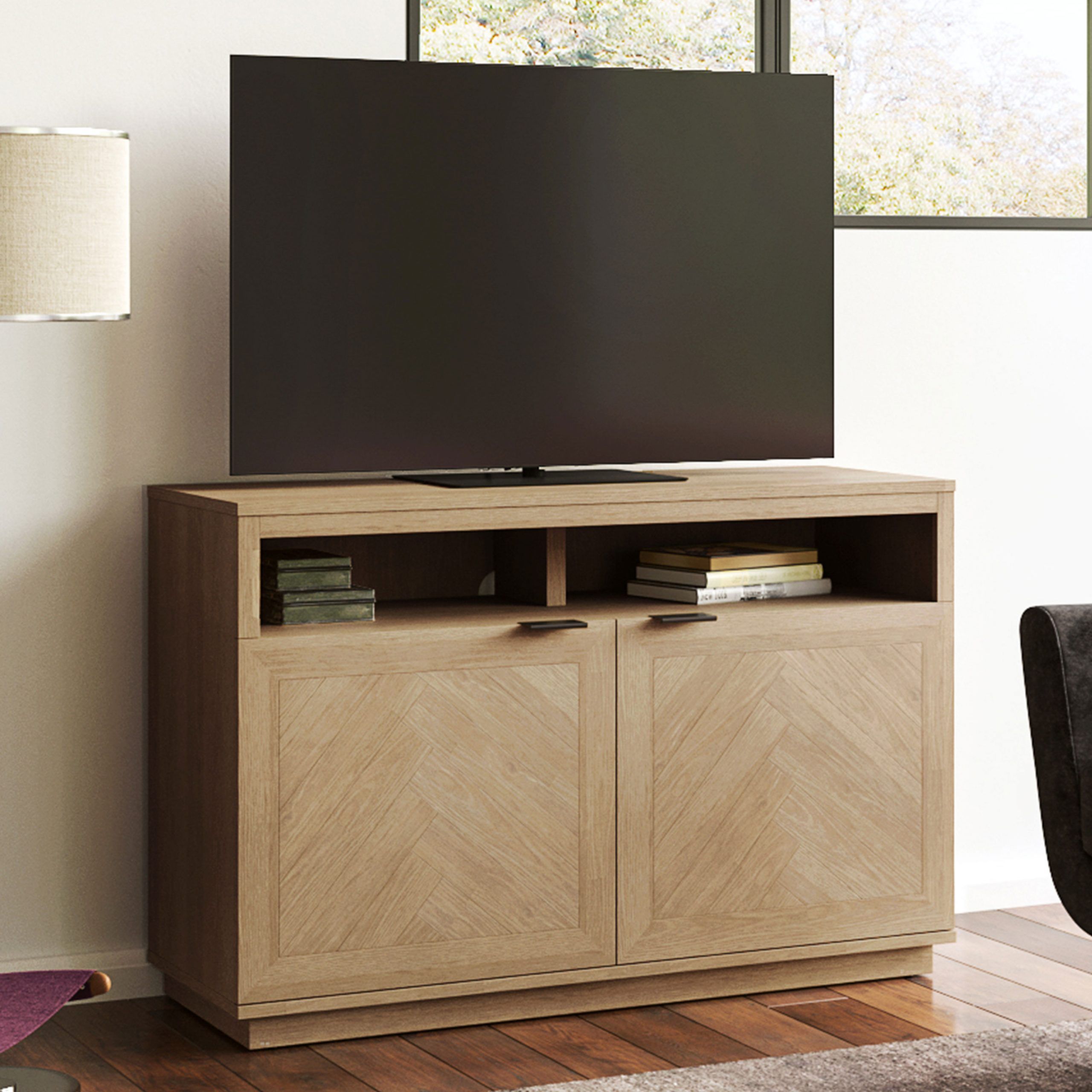 Better Homes & Gardens Hendrix Herringbone Style Tv Stand Regarding Twila Tv Stands For Tvs Up To 55" (View 9 of 15)