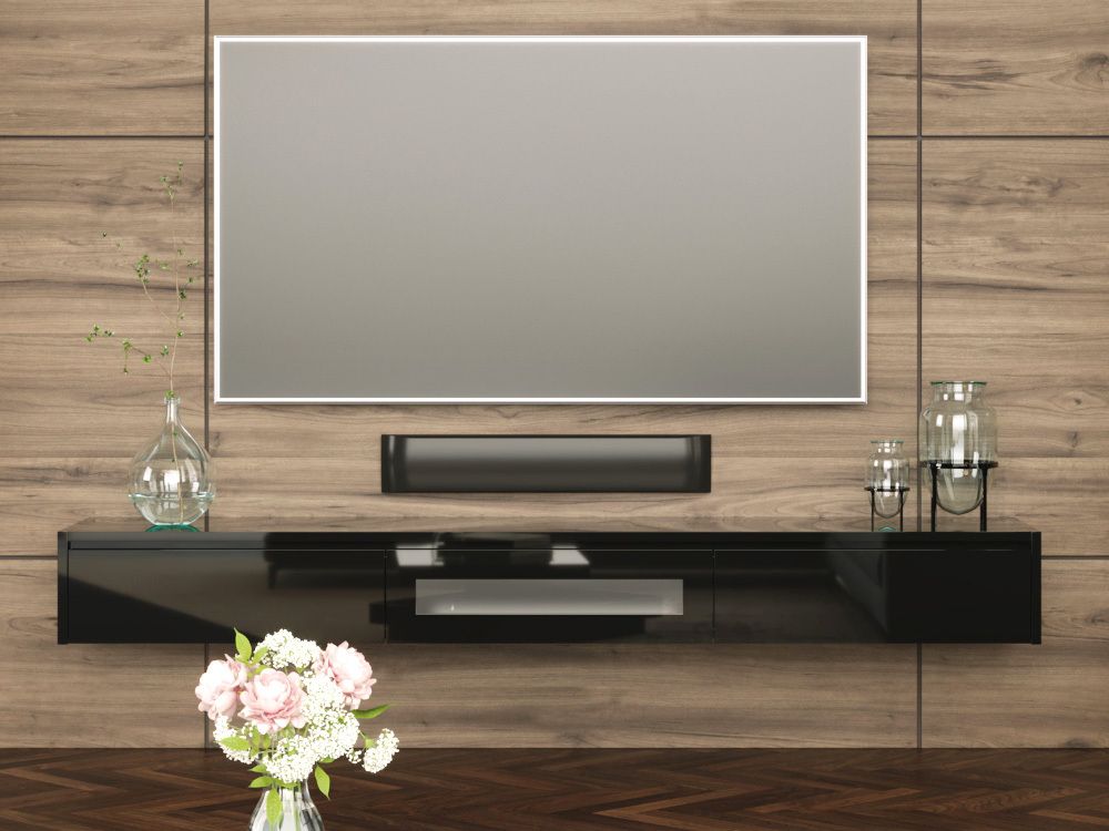 Black Expressia Wall Mounted Tv Cabinet With Regard To Sideboard Tv Stands (Photo 14 of 15)