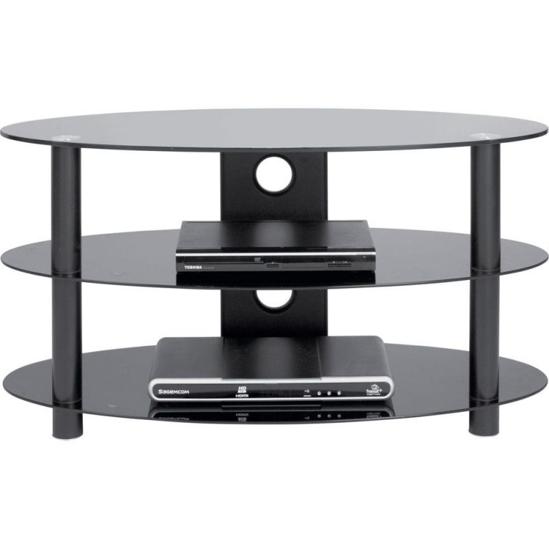 Black Glass 32 Inch Curved Slimline Tv Stand – Storage With Regard To 32 Inch Tv Stands (View 5 of 15)