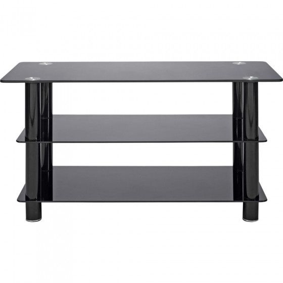 Black Glass 42 Inch Slimline Tv Stand – Storage Units Intended For Slim Line Tv Stands (View 12 of 15)