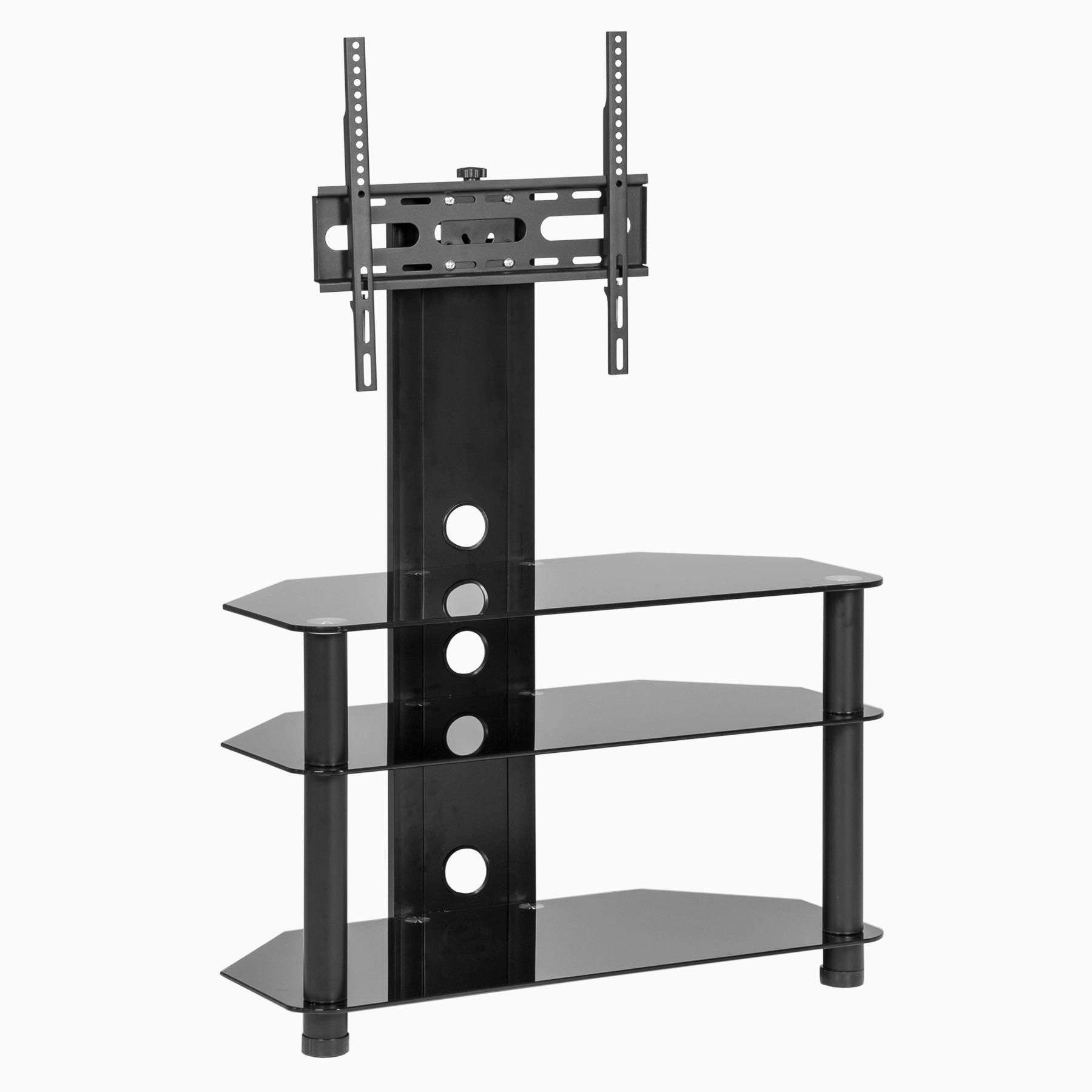 Black Glass Cantilever Stand For Up To 50 Inch Tv | Mmt In Cantilever Tv Stands (Photo 7 of 15)