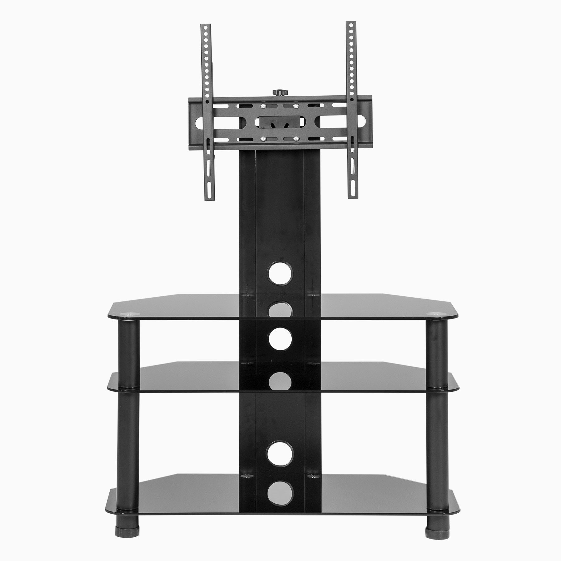 Black Glass Cantilever Stand For Up To 50 Inch Tv | Mmt Regarding Cantilever Tv Stands (Photo 3 of 15)
