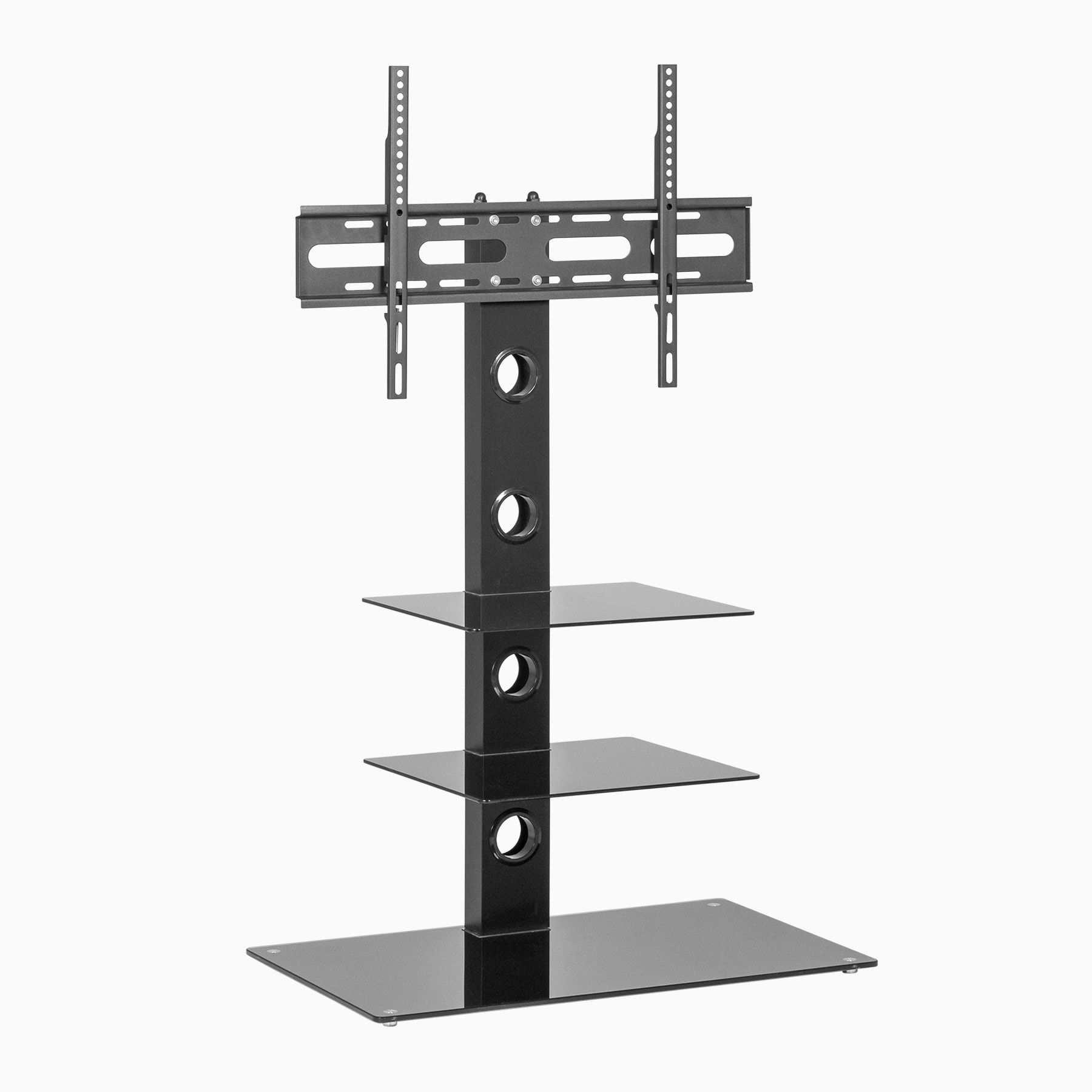 Black Glass Cantilever Tv Stand | Mmt Cbm3 Within Cantilever Tv Stands (Photo 5 of 15)
