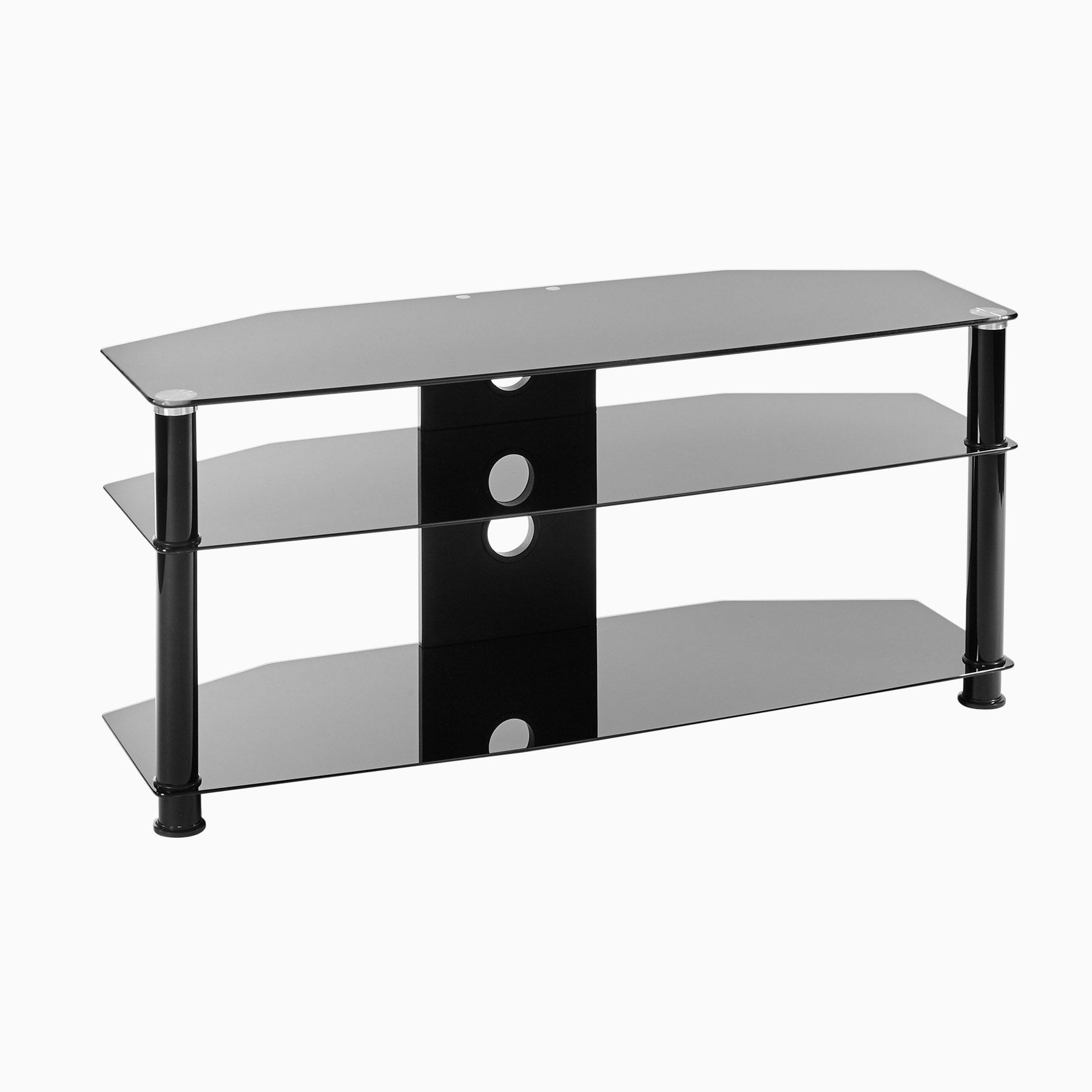 Black Glass Corner Tv Stand Up To 37 Inch Tv | Mmt Db800 Within Tv Glass Stands (Photo 12 of 15)