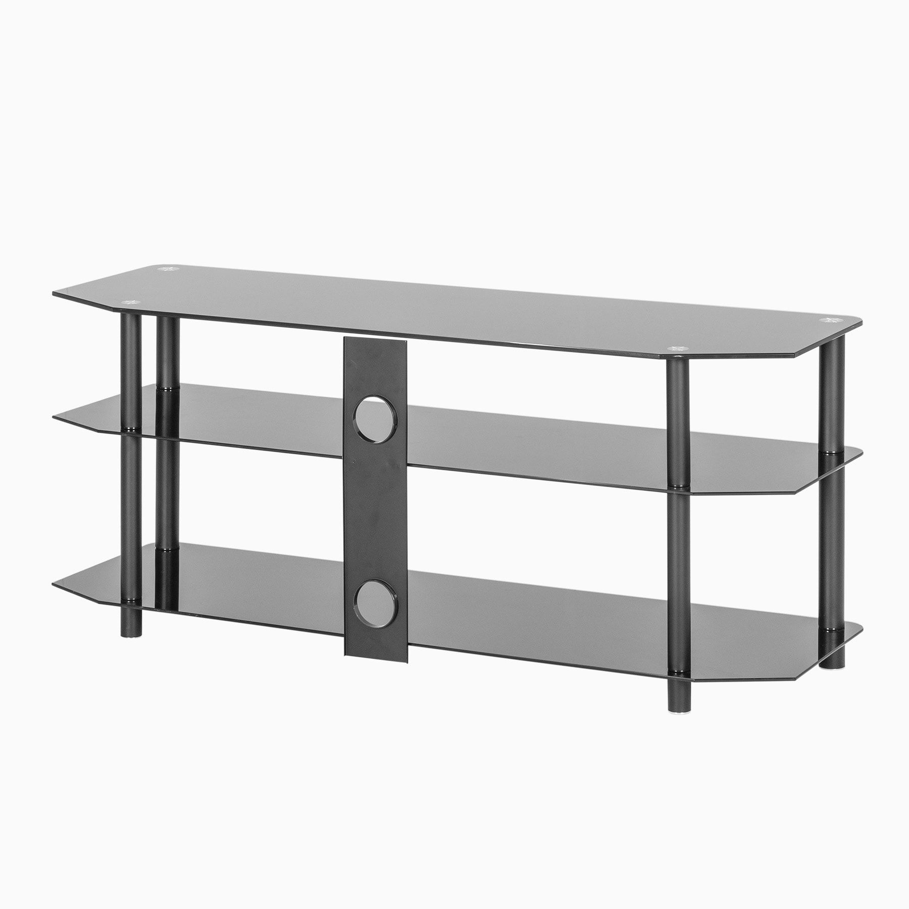 Black Glass Corner Tv Stand Up To 60 Inch Tv | Mmt Zgbb1200 In Glass Shelves Tv Stands For Tvs Up To 50" (Photo 8 of 15)