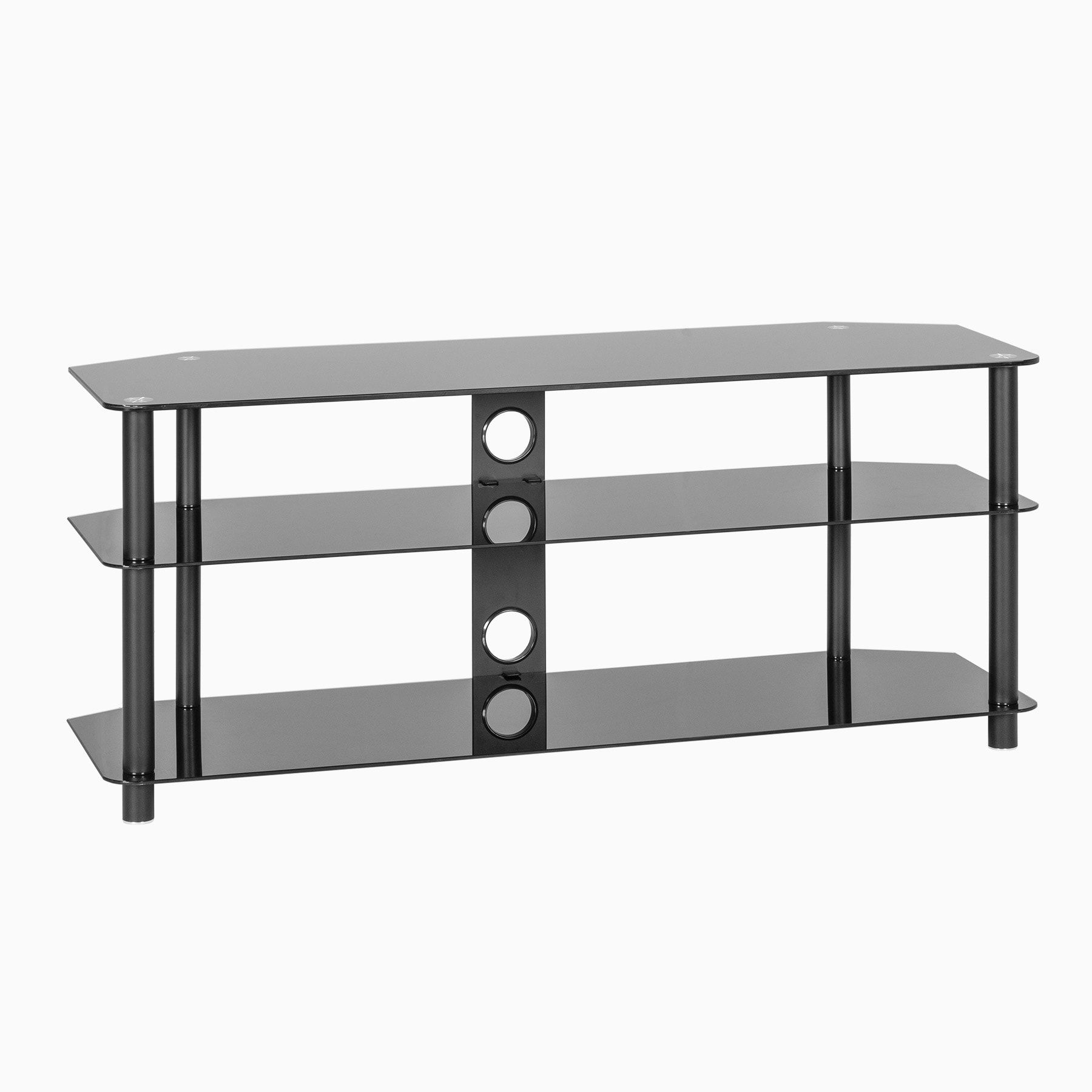 Black Glass Corner Tv Stand Up To 60 Inch Tv | Mmt Zgbb1200 With Regard To Glass Shelves Tv Stands For Tvs Up To 50" (Photo 4 of 15)