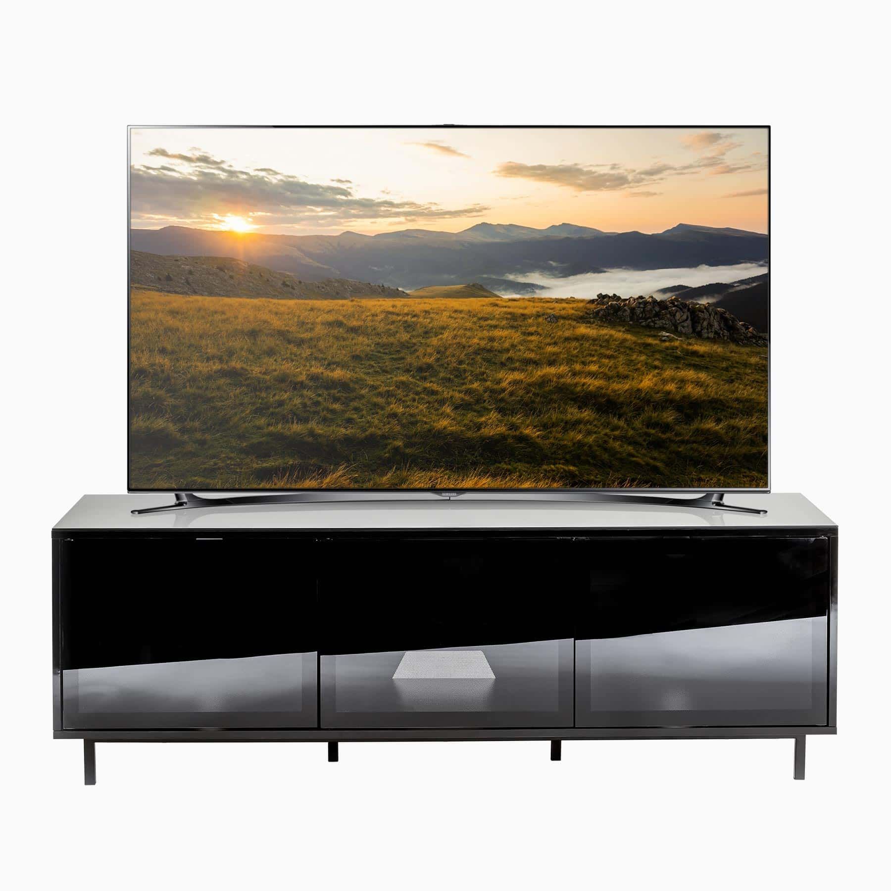 Black Gloss Tv Cabinet With Doors | Mmt Tdsetvc 1500blk With Regard To Tv Cabinet Gloss (View 14 of 15)