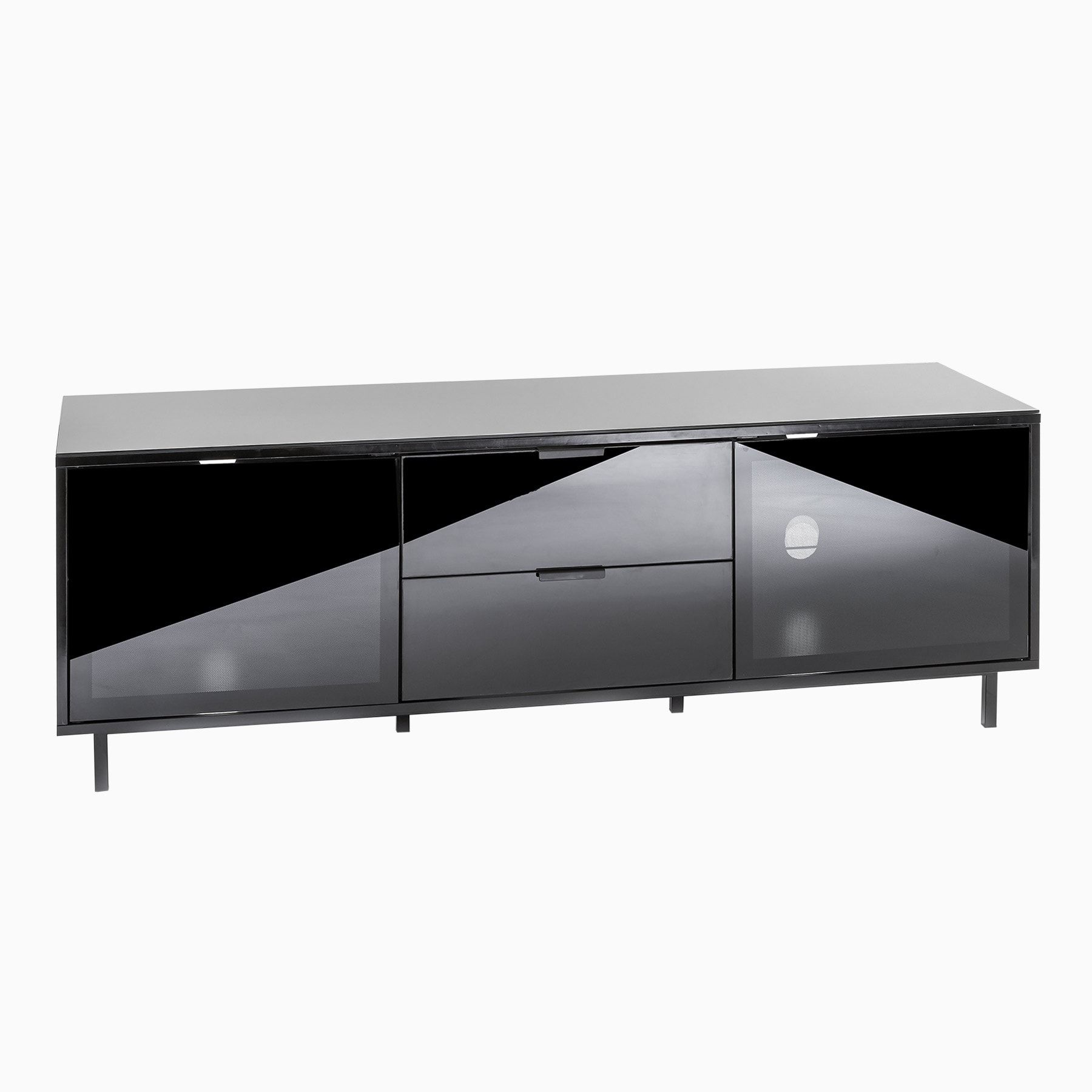 Black Gloss Tv Unit Up To 65 Inch Flat Tv | Setvc 1500blk Within Black Gloss Tv Units (View 10 of 15)