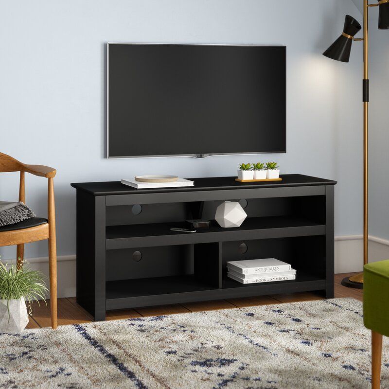 Black Tv Stands You'll Love In 2020 | Wayfair | Tv Stand For Solid Wood Black Tv Stands (View 11 of 15)