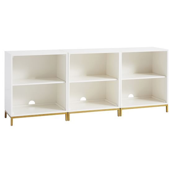 Blaire Triple Wide Set, 3 Cubbies + Base, Lacquered Simply Pertaining To Fulton Wide Tv Stands (View 11 of 15)