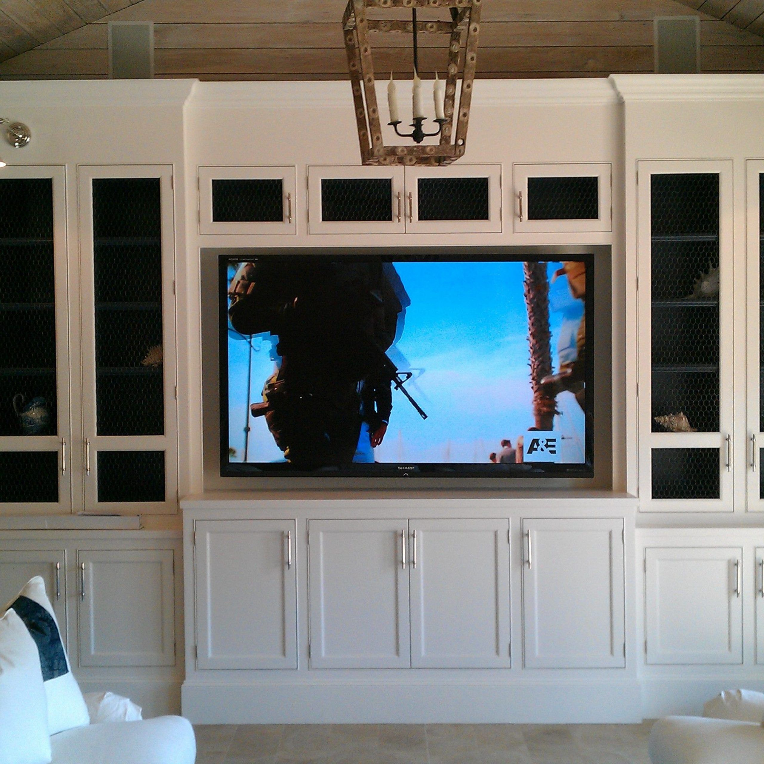 » Blog Archive » Now That Is A Big Tv! | Built In Wall Inside Wall Mounted Tv Cabinet With Sliding Doors (Photo 6 of 15)