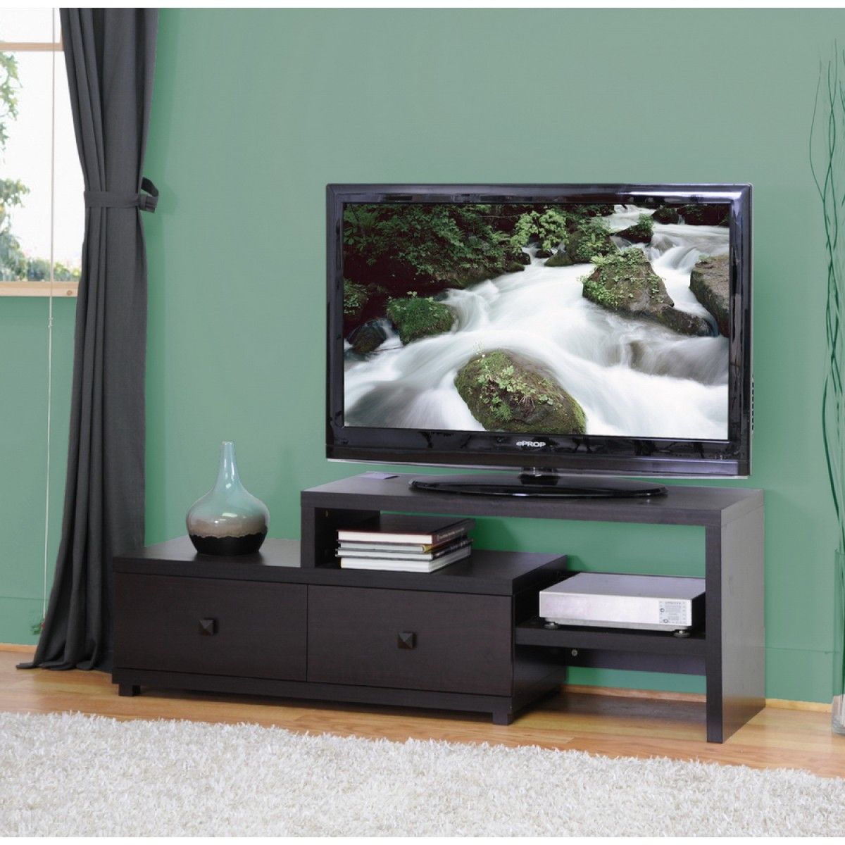 Blythe Modern Asymmetrical Tv Stand | See White Within Contemporary Tv Stands (View 6 of 15)