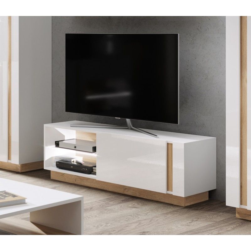 Bmf Arco White 2 Living Room Tv Stand White High Gloss Pertaining To Bromley White Wide Tv Stands (View 3 of 15)