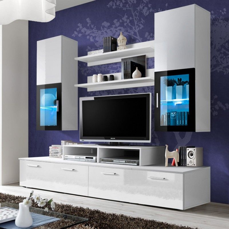 Bmf Mini I Wall Unit 200cm Wide Tv Stand Display Glass Regarding Glass Tv Cabinets With Doors (Photo 11 of 15)