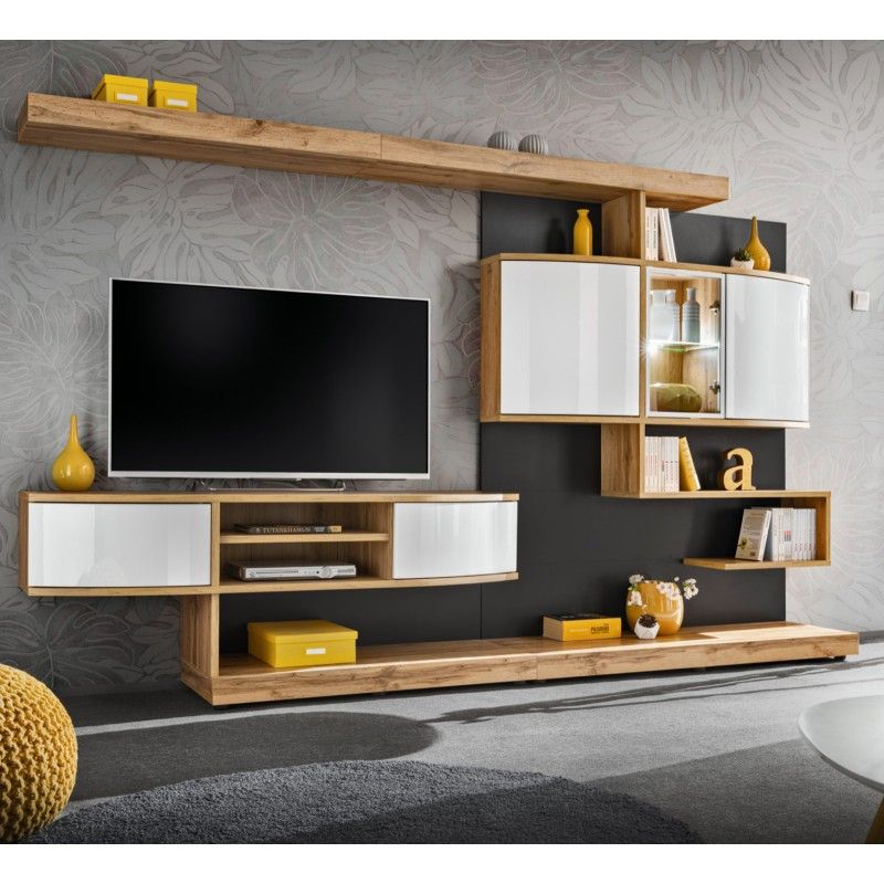Bmf Palermo Wall Unit 300cm Wide Tv Stand Cabinets Doors Intended For Wide Tv Cabinets (View 8 of 15)