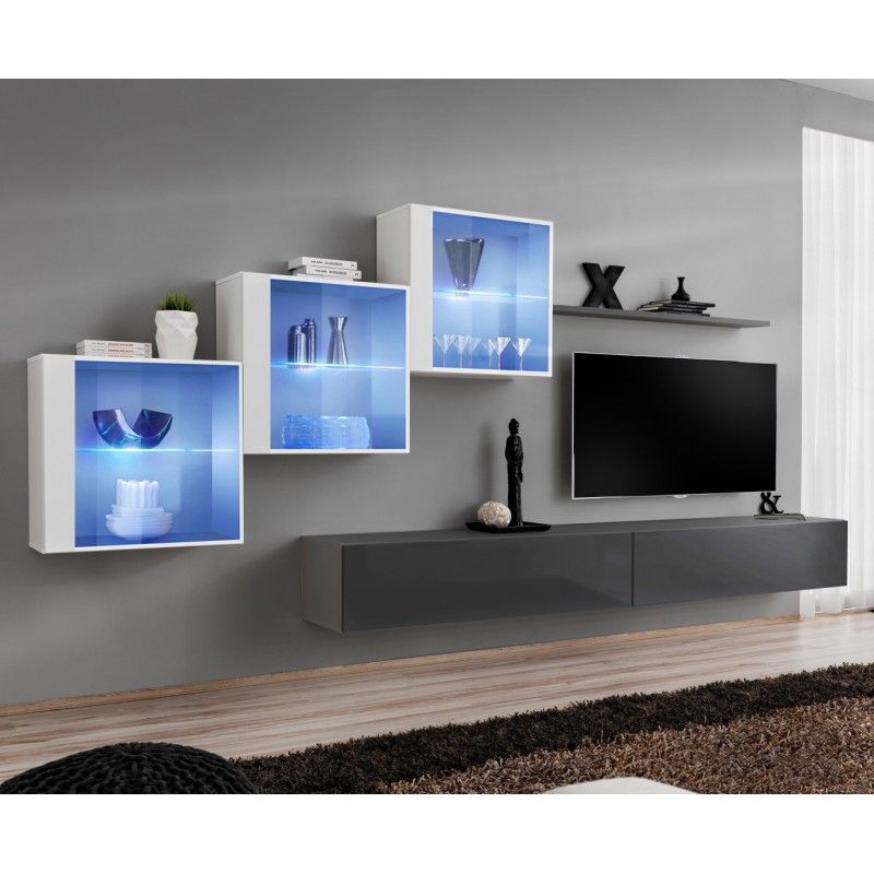 Bmf Switch Xx Wall Unit 330cm Wide Tv Stand Shelf Three Throughout Square Tv Stands (Photo 2 of 15)
