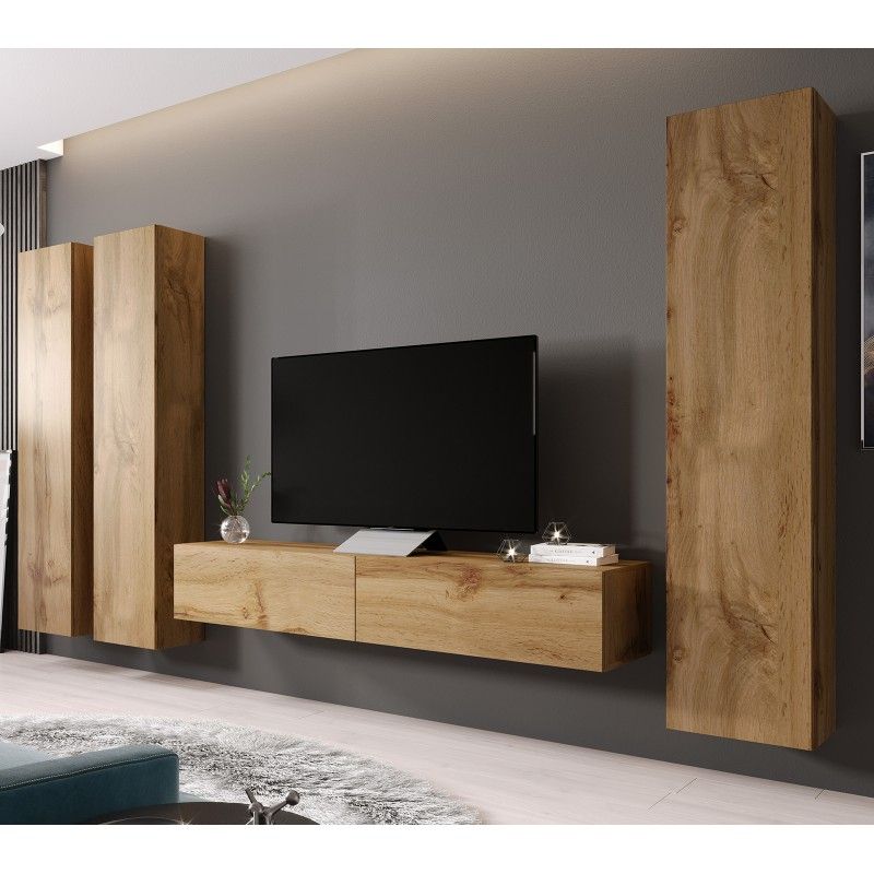 Bmf Vigo Wotan Wall Unit 1 Tv Stand Cabinet Wotan Oak Wood Within Tv Stand Wall Units (View 11 of 15)