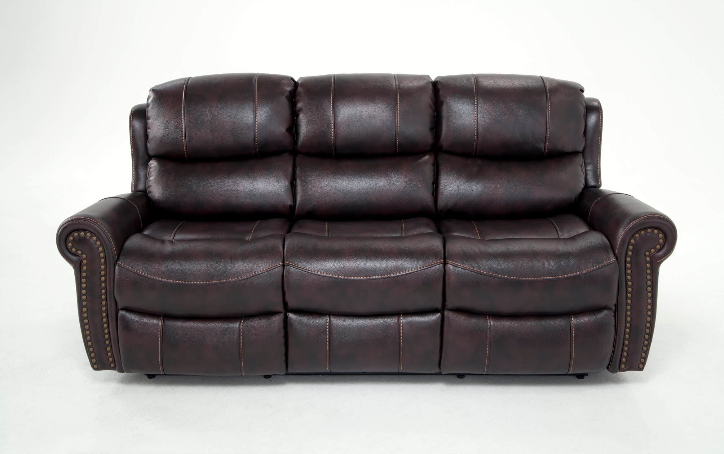 Bobs Furniture Leather Sofa : Trailblazer Gray Leather For Trailblazer Gray Leather Power Reclining Sofas (Photo 2 of 15)