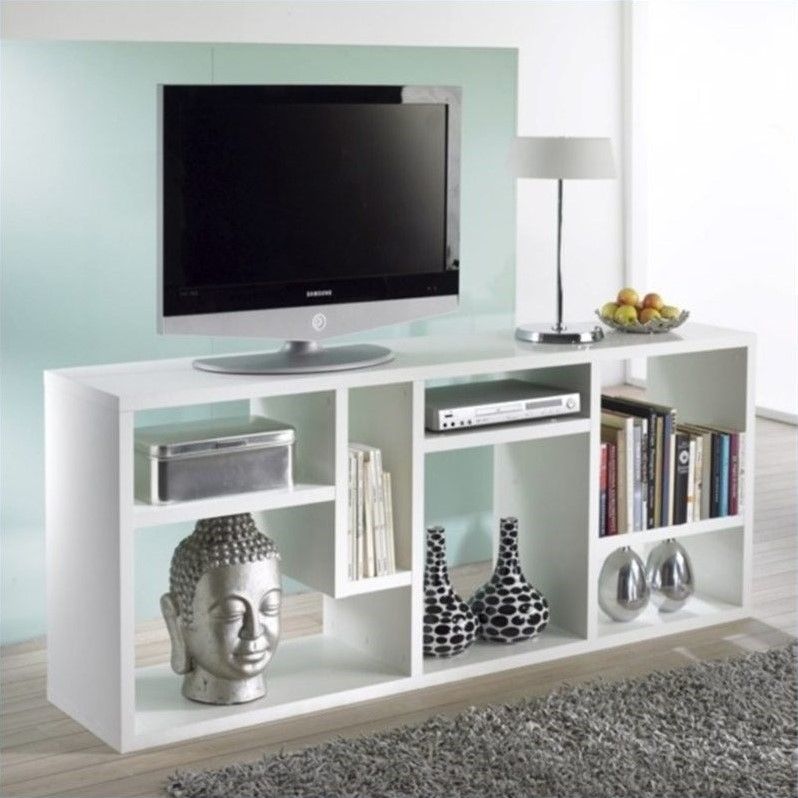 Bookcase Tv Stand In White – 7154149 Regarding Tv Stands Bookshelf Combo (Photo 13 of 15)