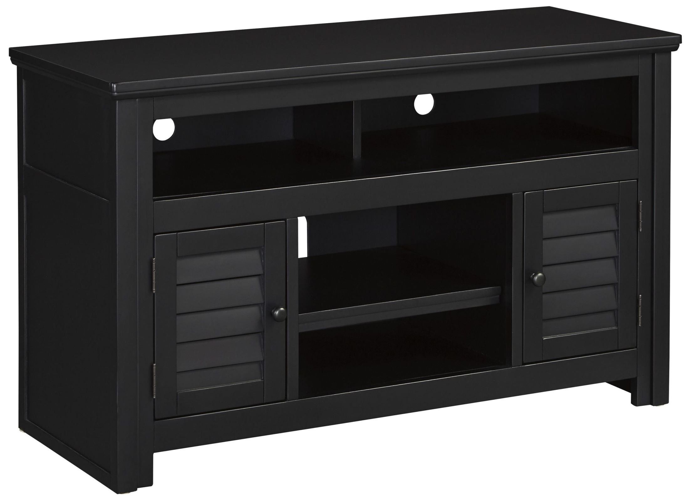 Brasenhaus Black Extra Large Tv Stand From Ashley (w661 48 Inside Very Tall Tv Stands (Photo 7 of 15)