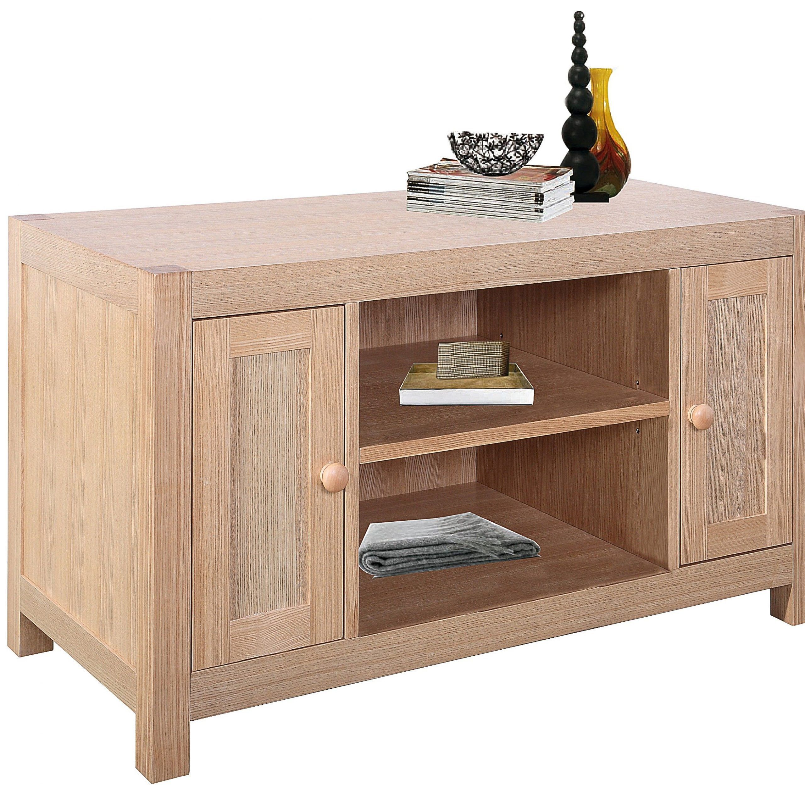 Breeze White Oak & Oak Veneer 1200 Tv Cabinet | Solid Wood Regarding Oak Veneer Tv Stands (View 5 of 15)