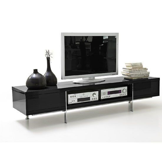 Brisbane Lcd Tv Stand In Black High Gloss Finish With 2 With Black Gloss Tv Stands (View 12 of 15)