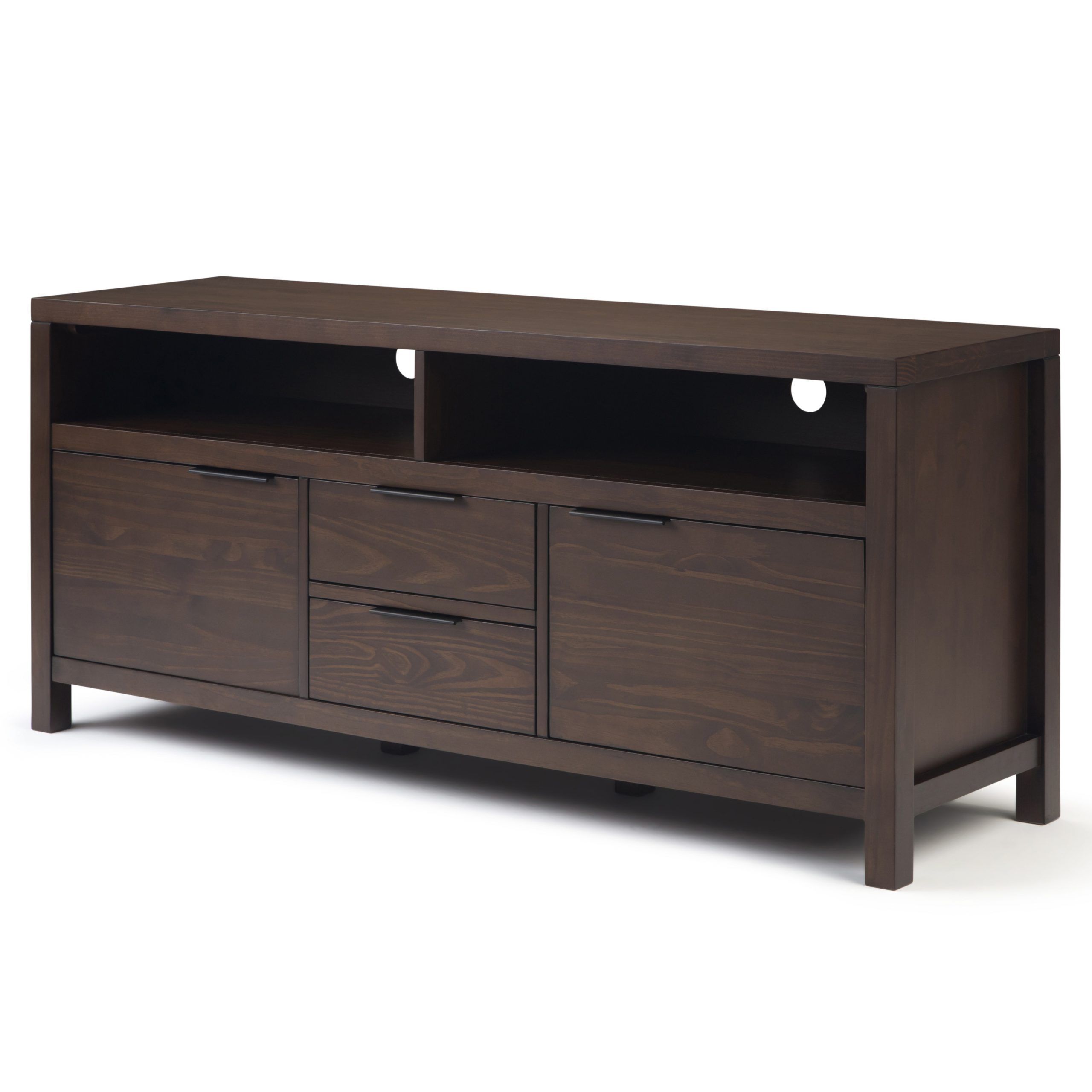 Brooklyn + Max Auster Solid Wood 60 Inch Wide Contemporary Throughout Contemporary Oak Tv Stands (Photo 6 of 15)