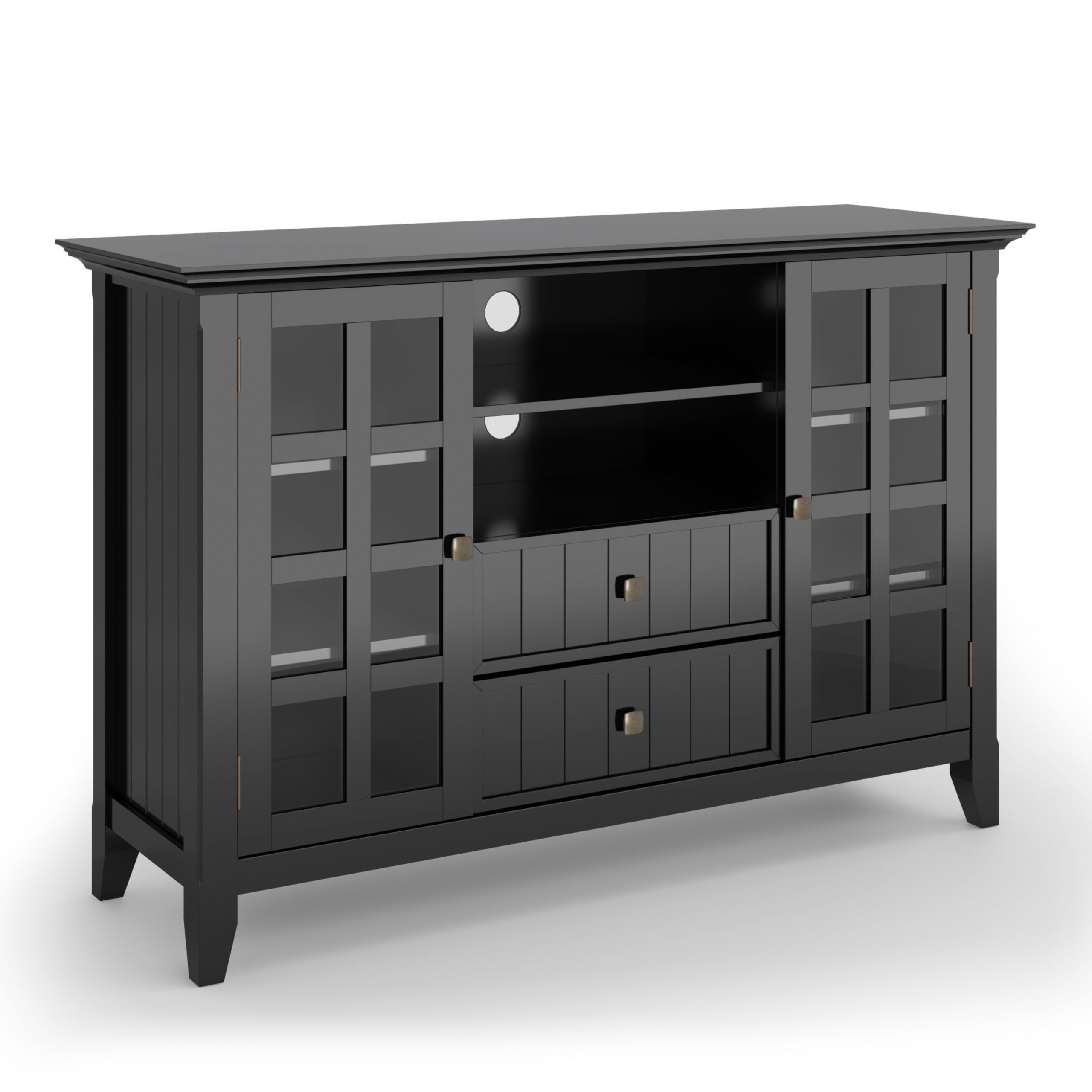 Brooklyn + Max Brunswick Solid Wood 53 Inch Wide Rustic Tv Within Bromley Black Wide Tv Stands (View 11 of 15)