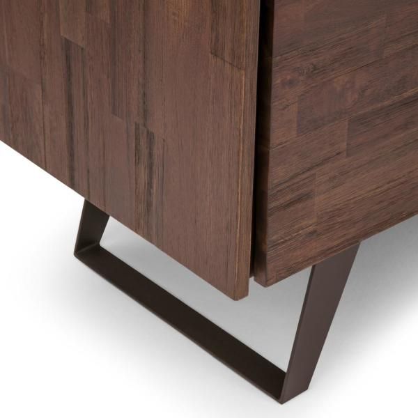 Brooklyn Max Fulton Solid Acacia Wood And Metal 39 Inch Wide Within Fulton Wide Tv Stands (View 15 of 15)