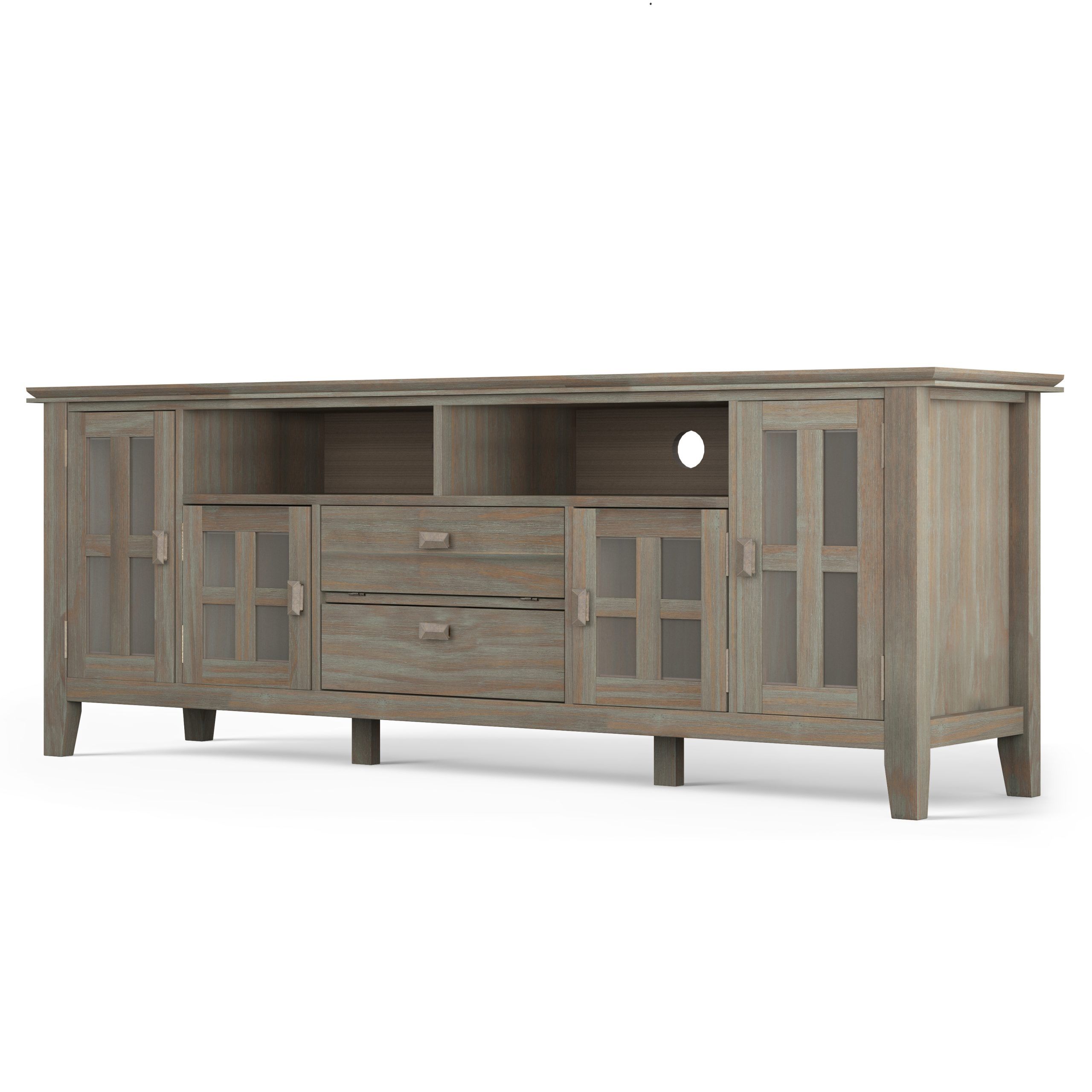 Brooklyn + Max Holden Solid Wood 72 Inch Wide Contemporary In Bromley Extra Wide Oak Tv Stands (View 2 of 15)