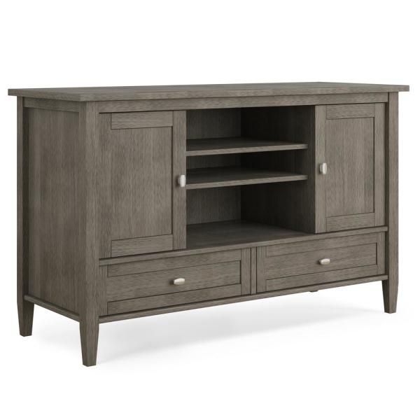 Brooklyn + Max Lexington 47 In. Farmhouse Grey Wood Tv Inside Rustic Corner 50" Solid Wood Tv Stands Gray (Photo 8 of 15)