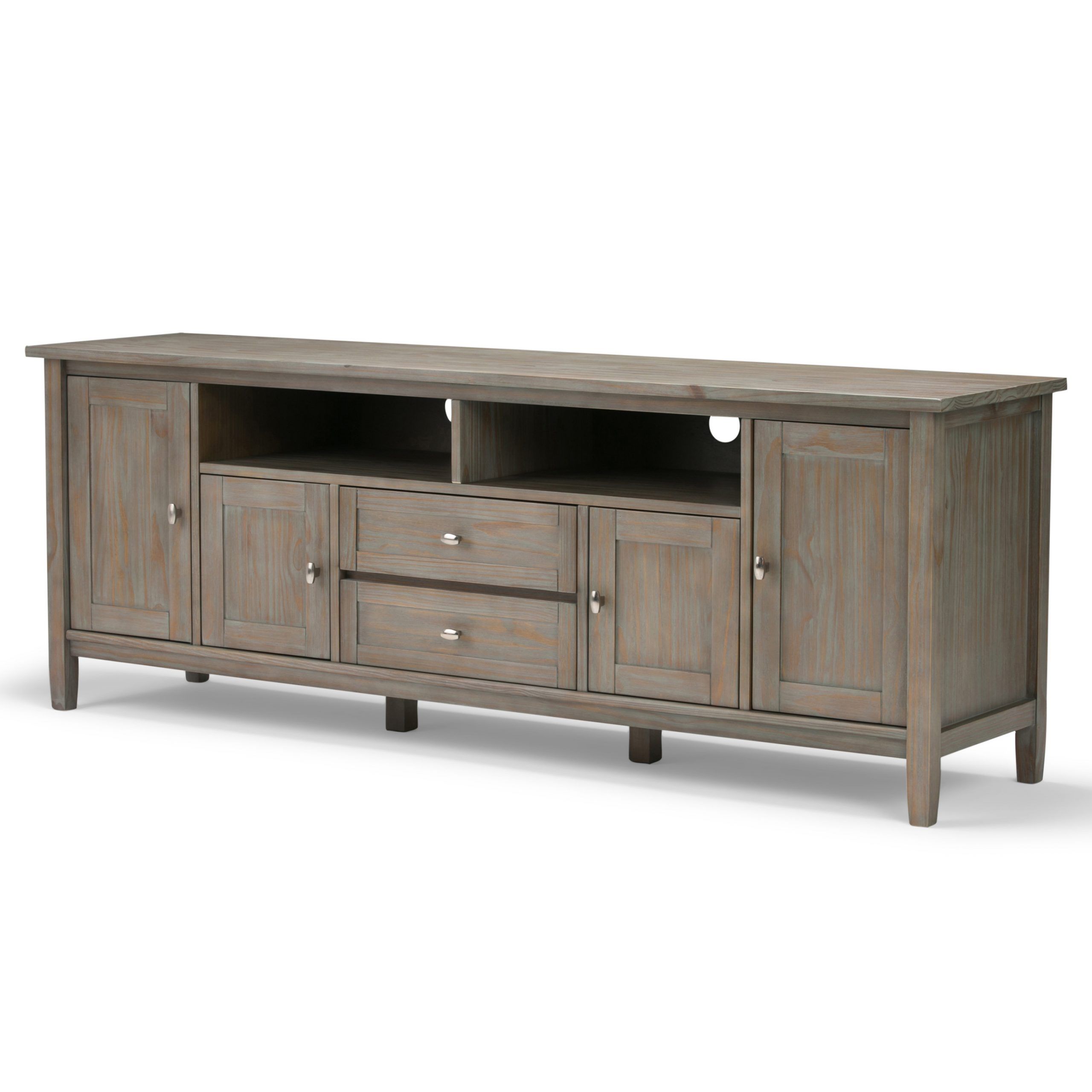 Brooklyn + Max Lexington Solid Wood 72 Inch Wide Rustic Tv Inside Wide Tv Cabinets (View 6 of 15)