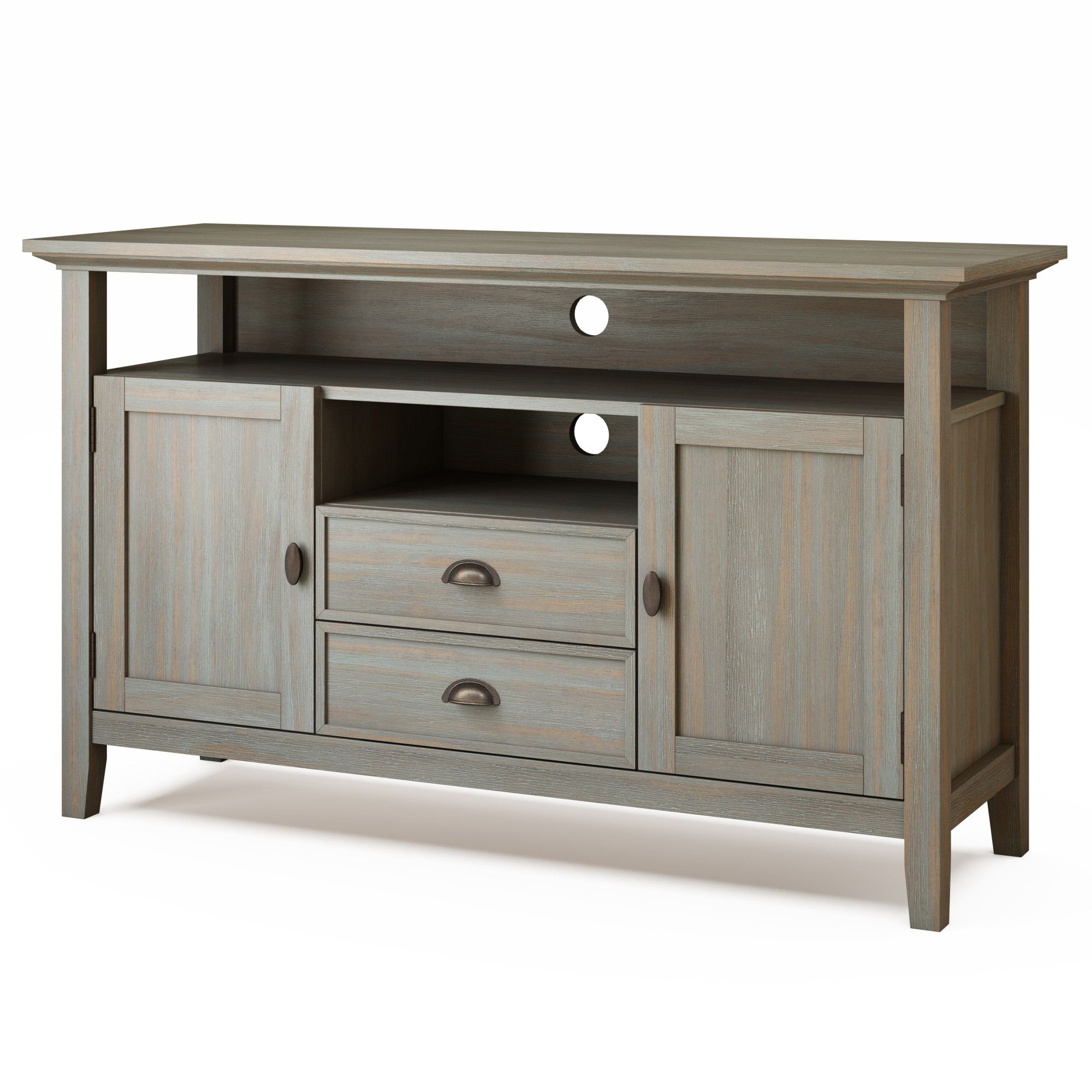 Brooklyn + Max Stanwick Solid Wood 54 Inch Wide Rustic Tv Throughout Harbor Wide Tv Stands (View 4 of 15)